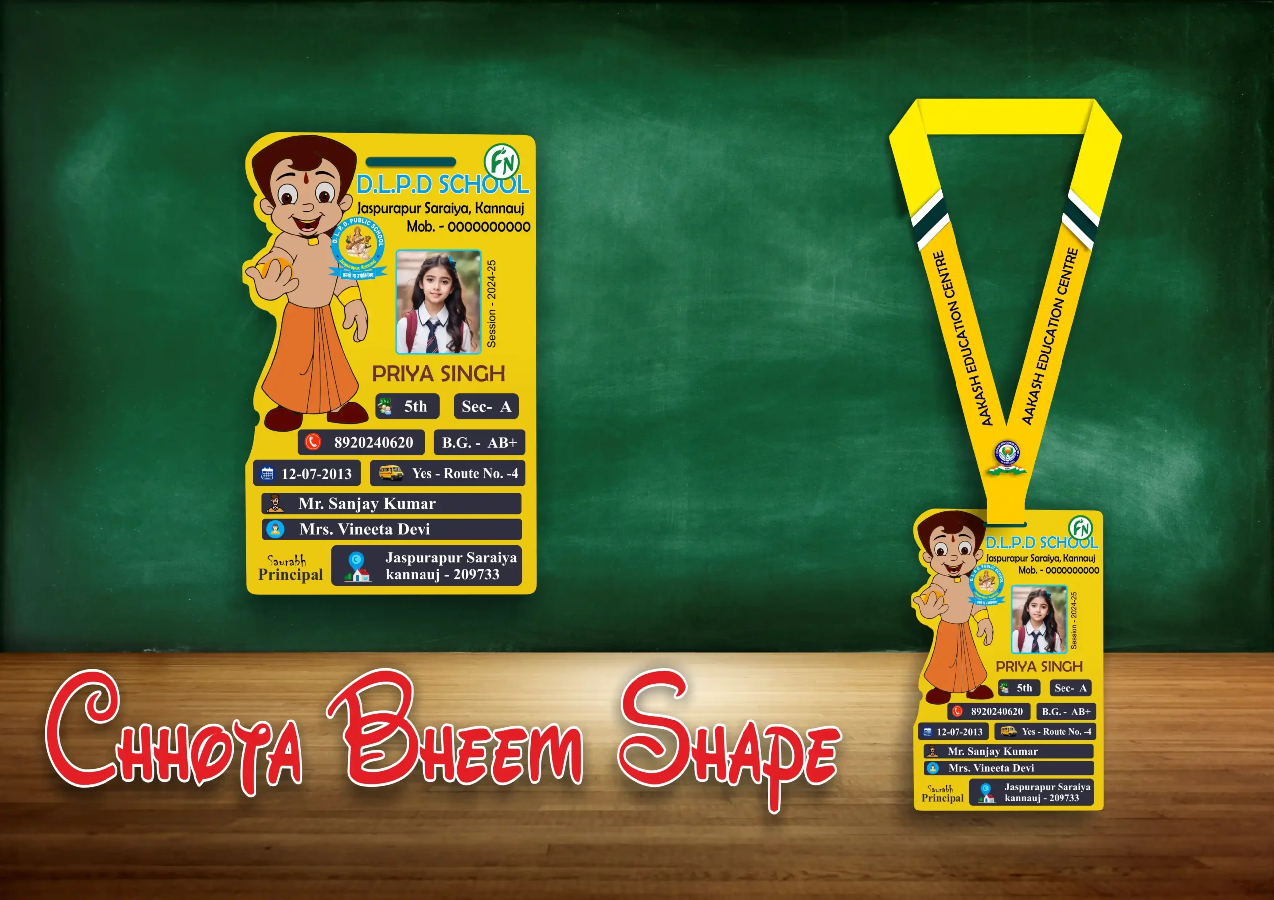 CHHOTA BHEEM SHAPE ACRLIC ID CARD Chhota Bhim Shape Acrylic ID Card - Image 1