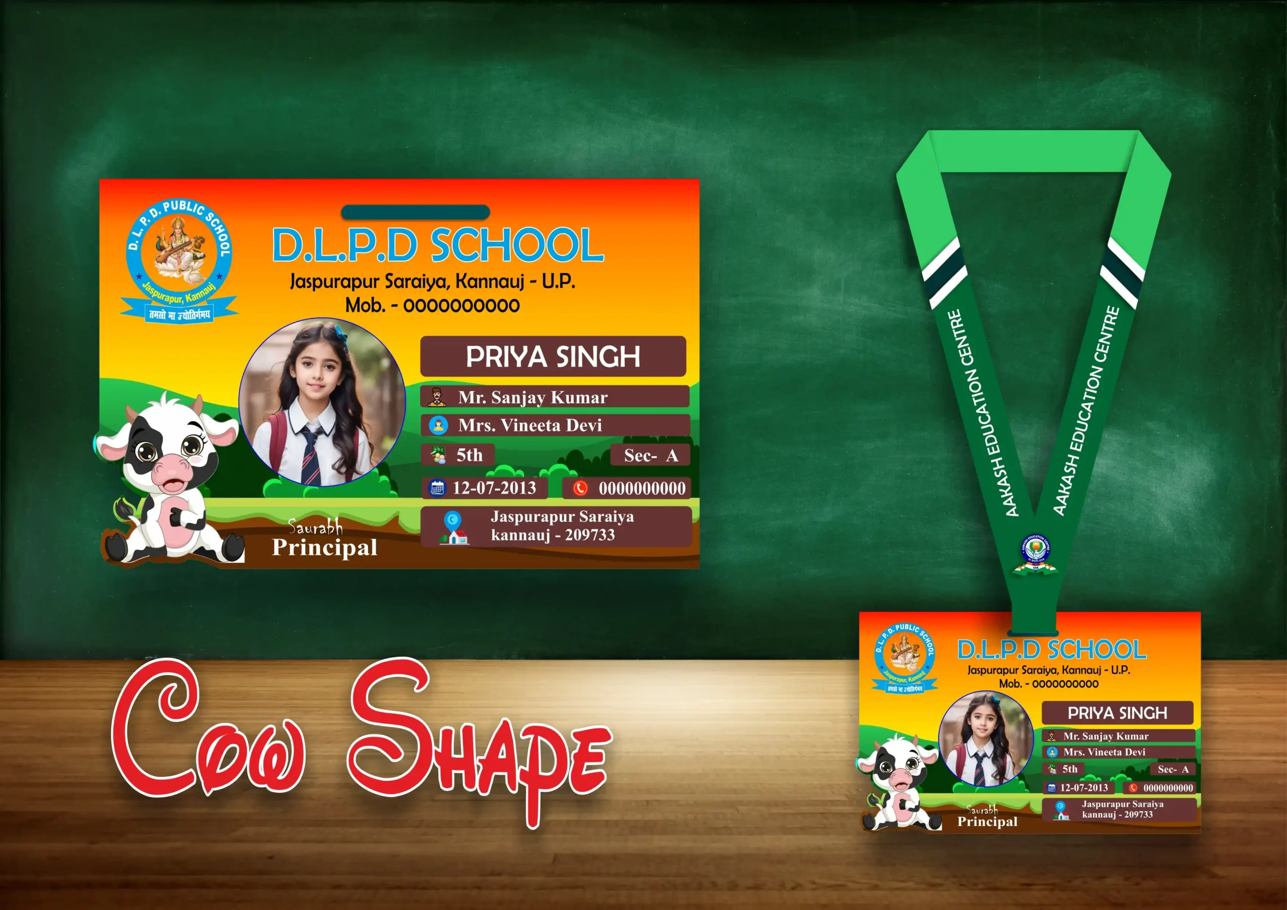 COW SHAPE ACRLIC ID CARD Cow Shape Acrylic ID Card - Image 1