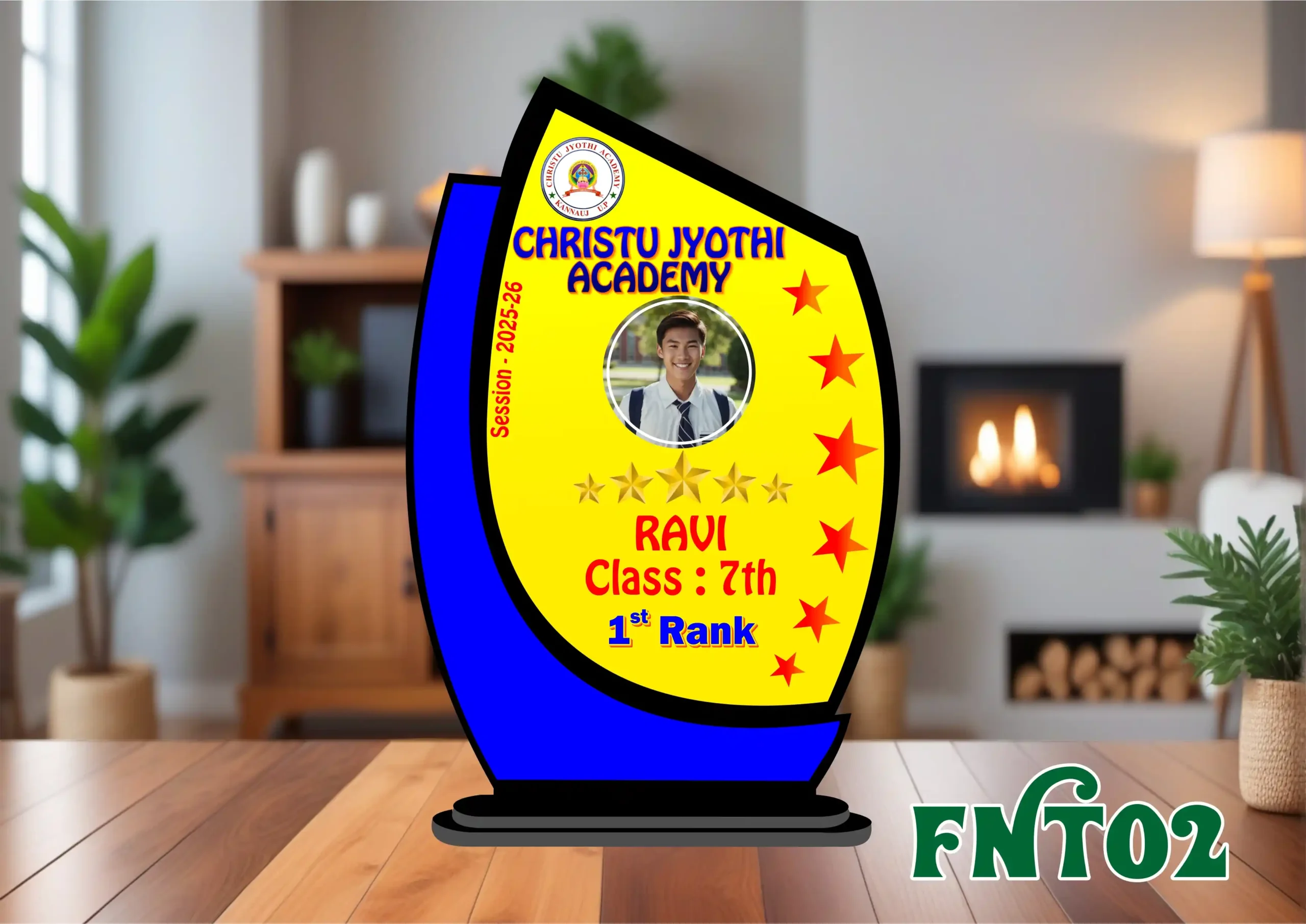 FNT02- 1 Customised Printed Trophy - FNT02 - Image 1
