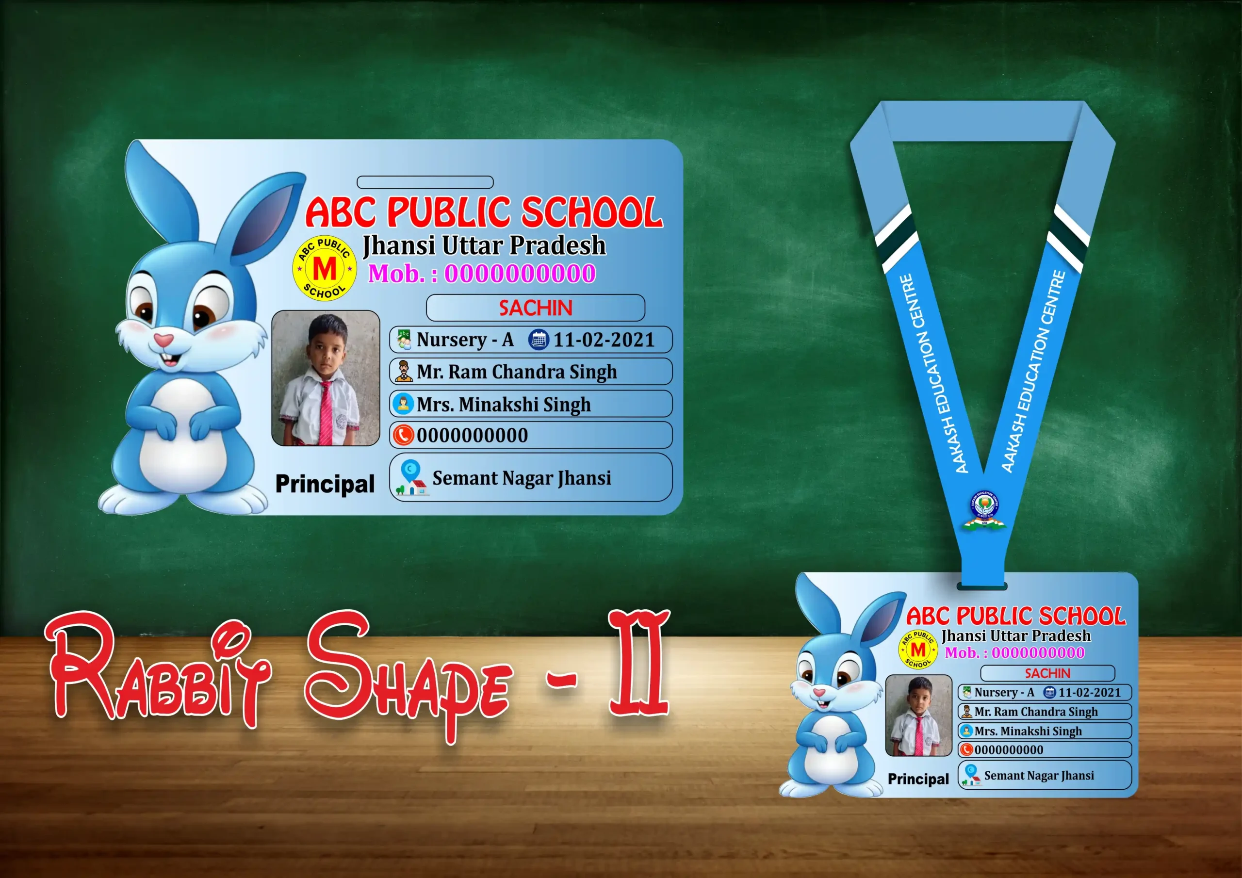 RABBIT SHAPE IInd ACRLIC ID CARD Rabbit Shape 2 Acrylic ID Card - Image 1