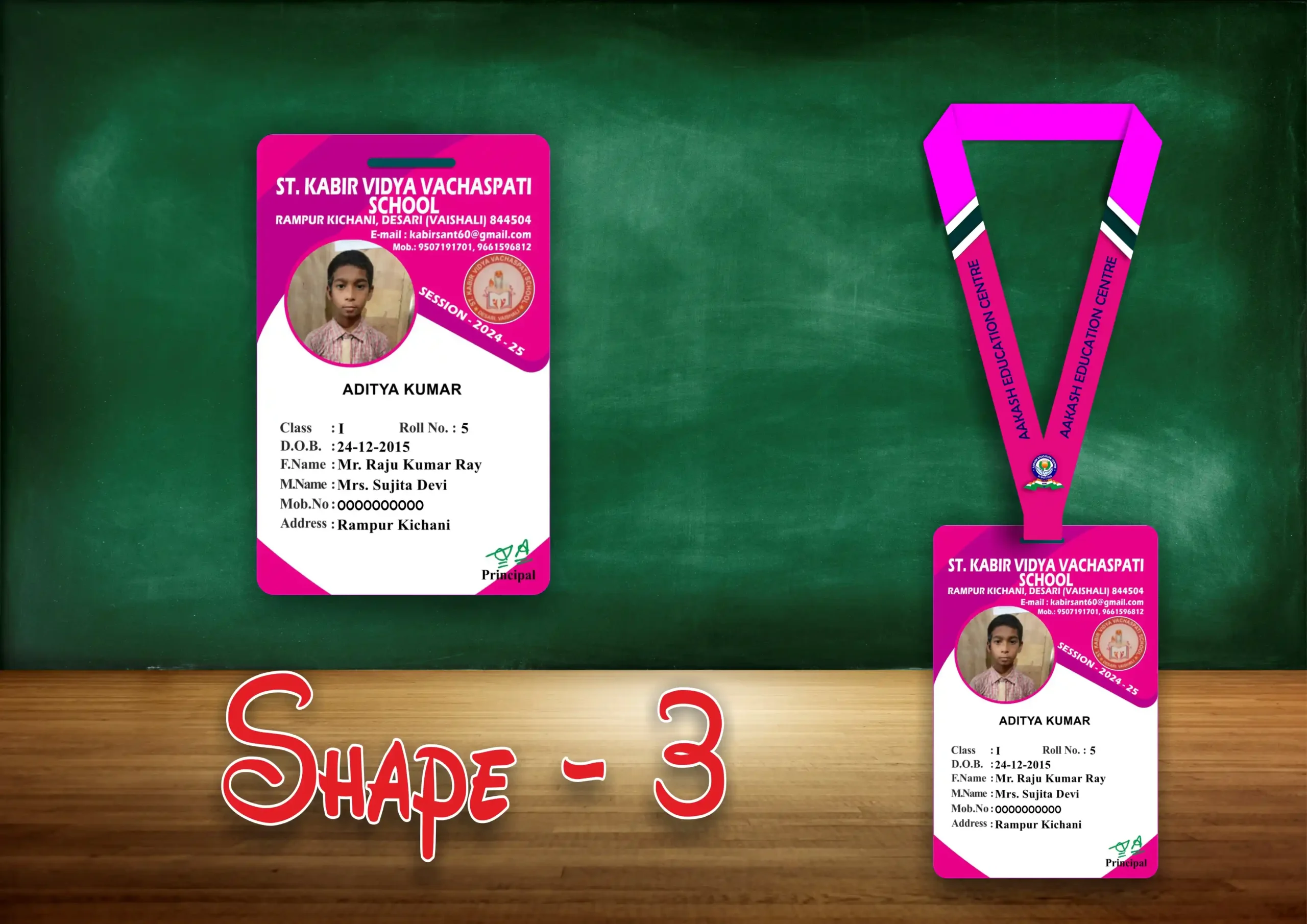 SHAPE - 3 ACRLIC ID CARD Shape 3 Acrylic ID Card - Image 1