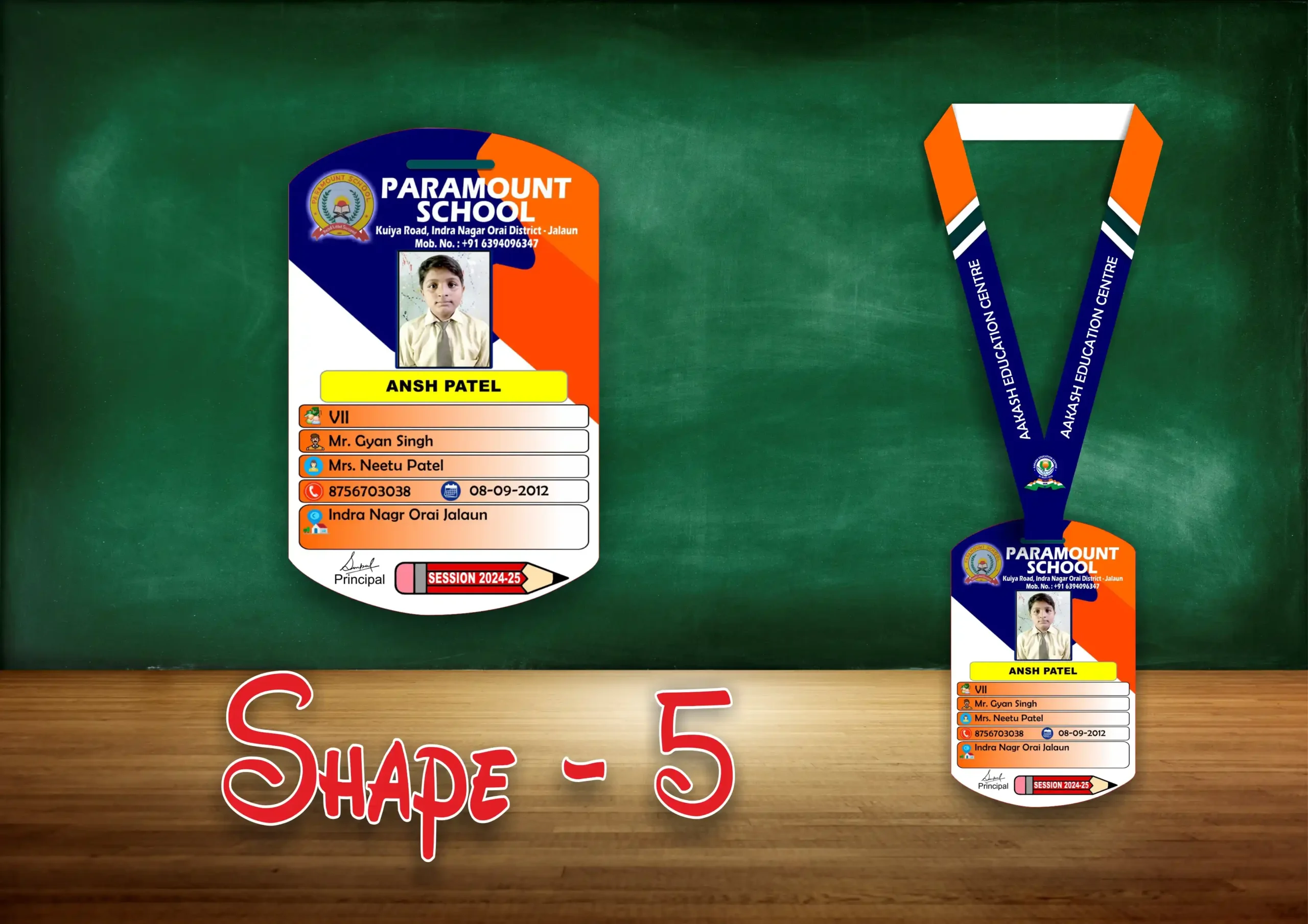 SHAPE - 5 ACRLIC ID CARD Shape 5 Acrylic ID Card - Image 1