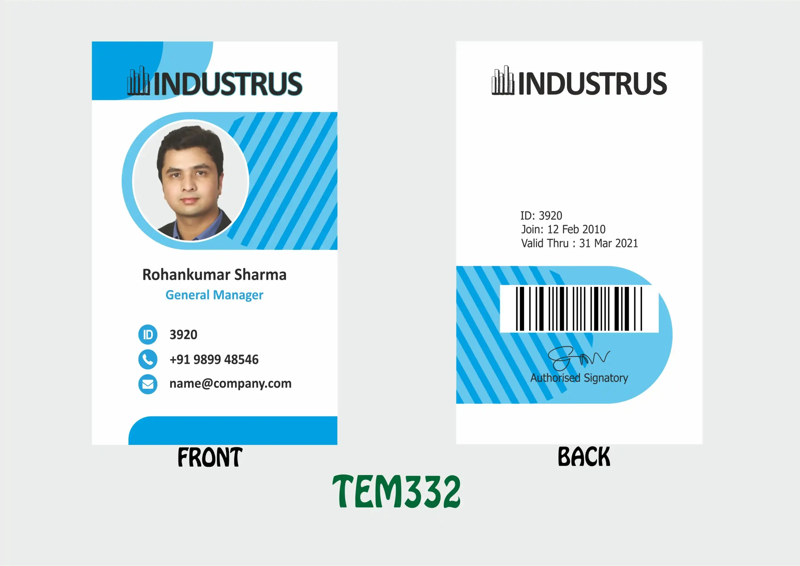 TEM-332 ID Card - TEM332 - Image 1