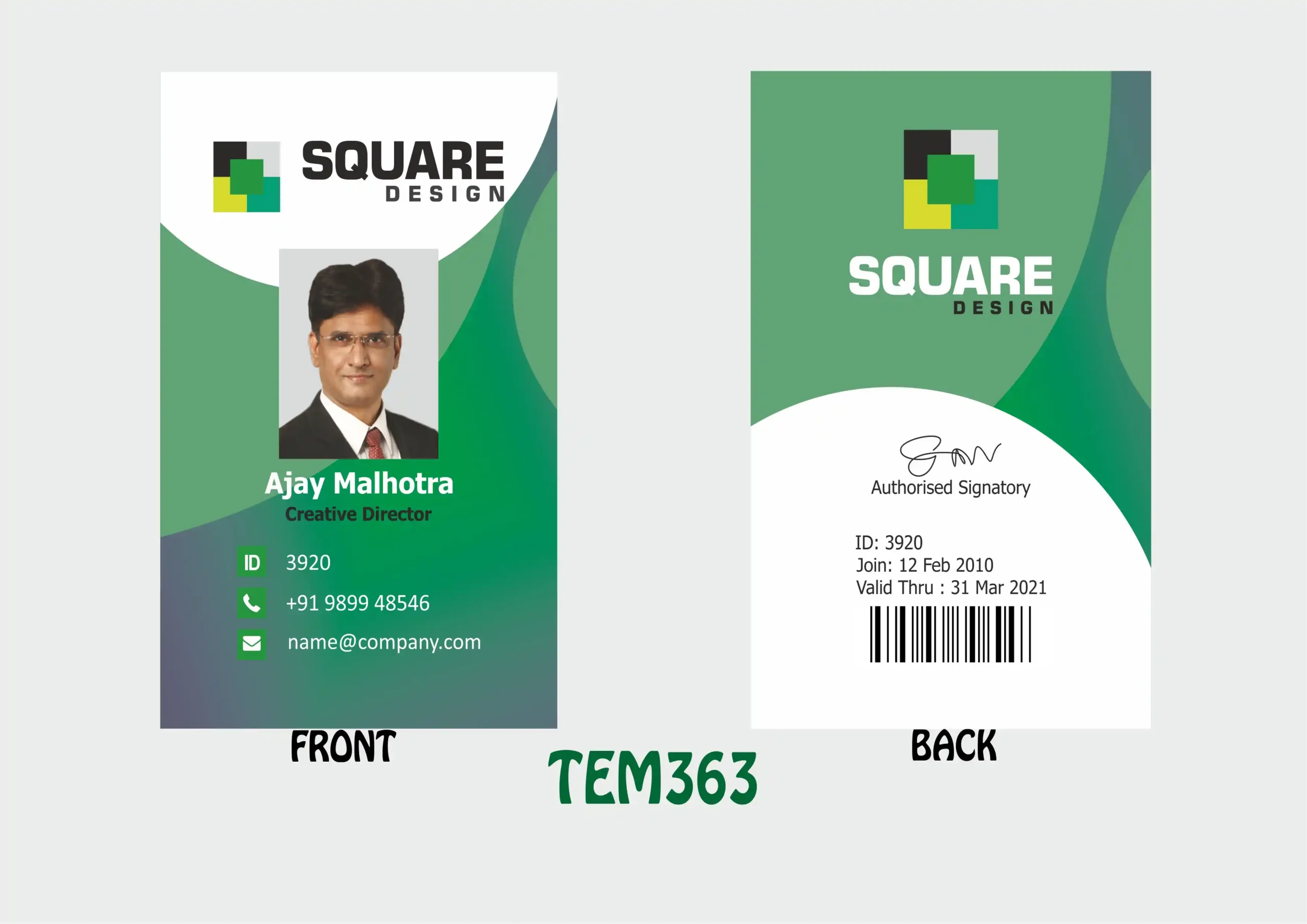 TEM-363 ID Card - TEM363 - Image 1