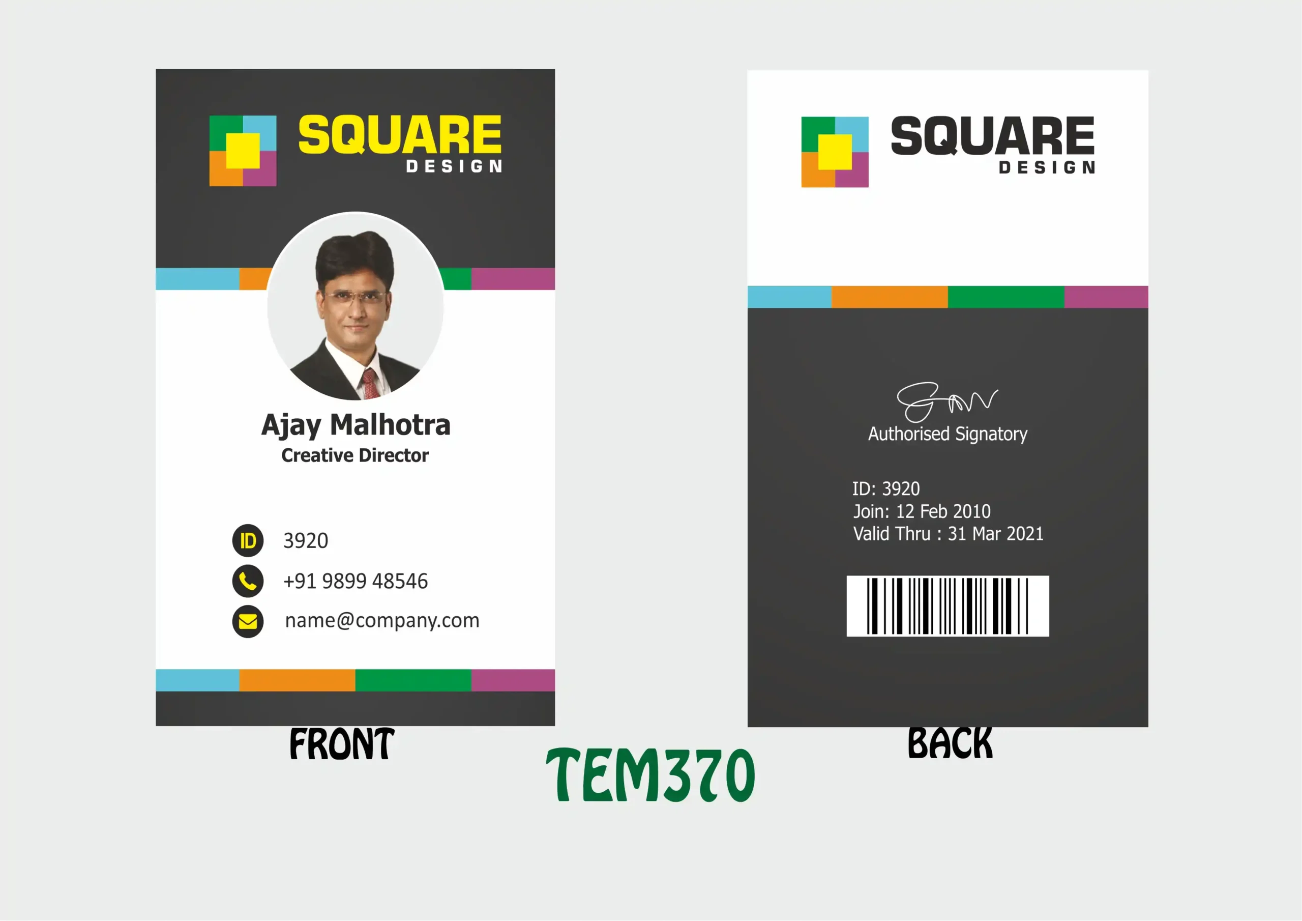 TEM-370 ID Card - TEM370 - Image 1