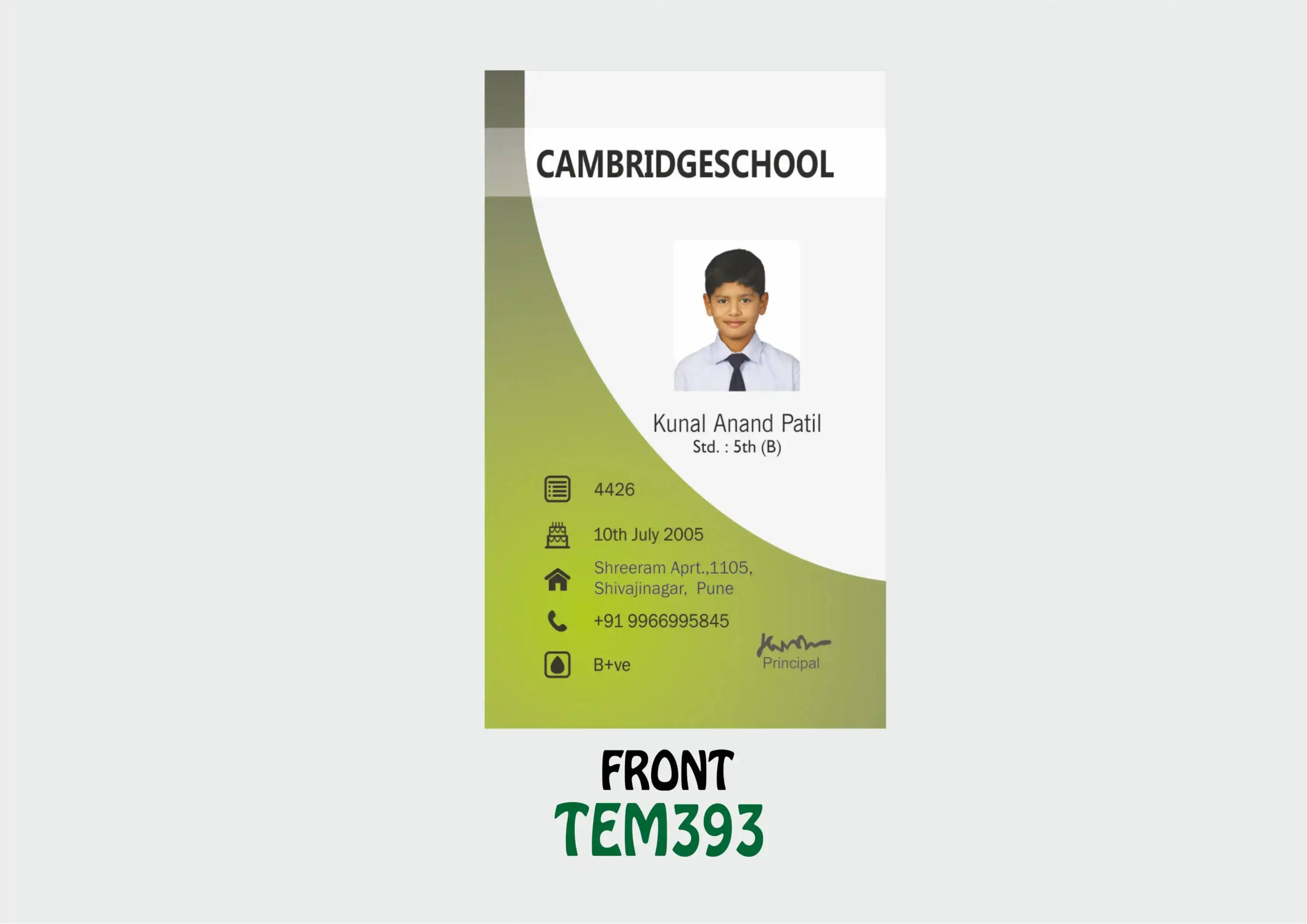 TEM-393 ID Card - TEM393 - Image 1