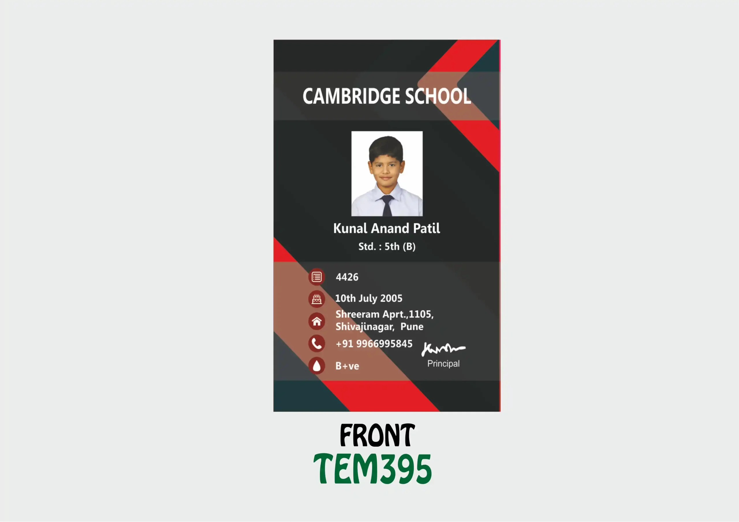 TEM-395 ID Card - TEM395 - Image 1