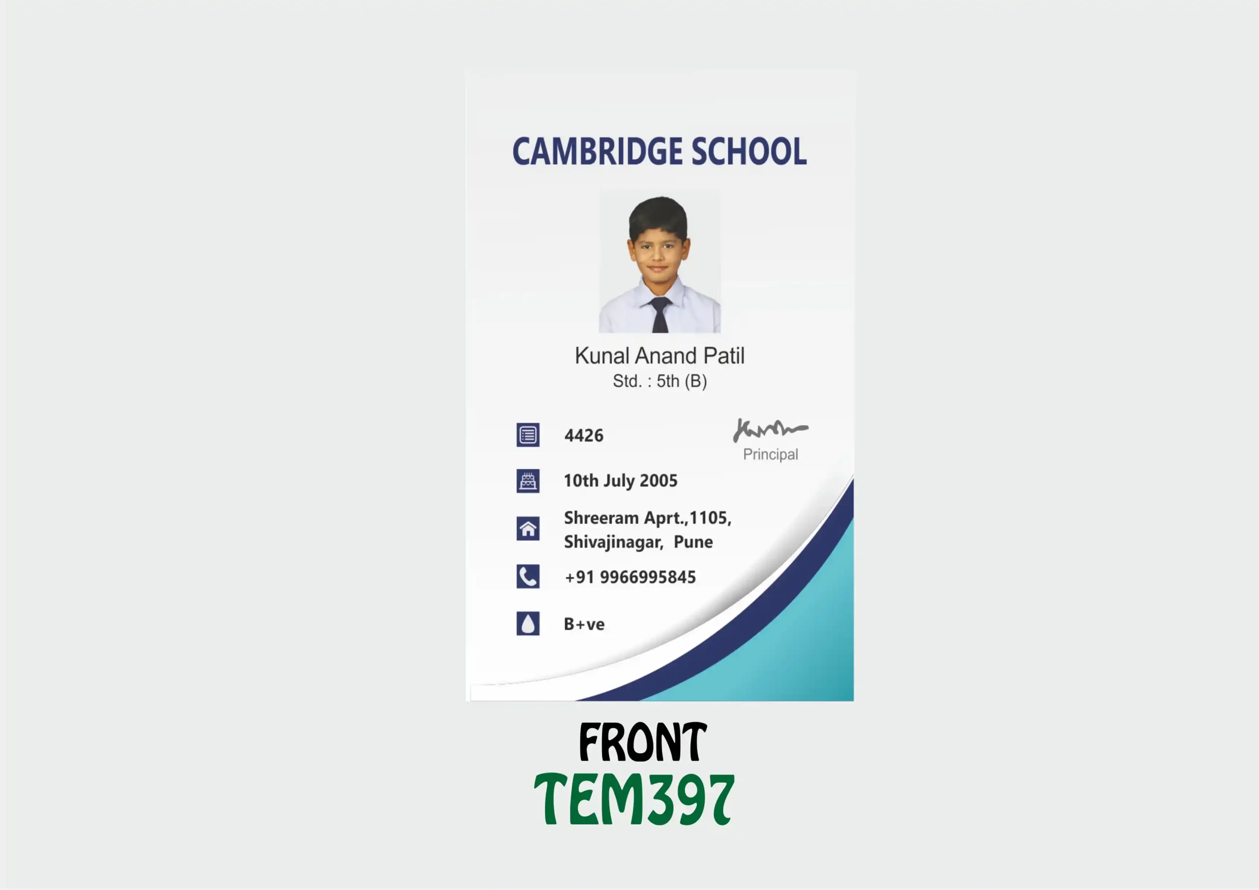 TEM-397 ID Card - TEM397 - Image 1