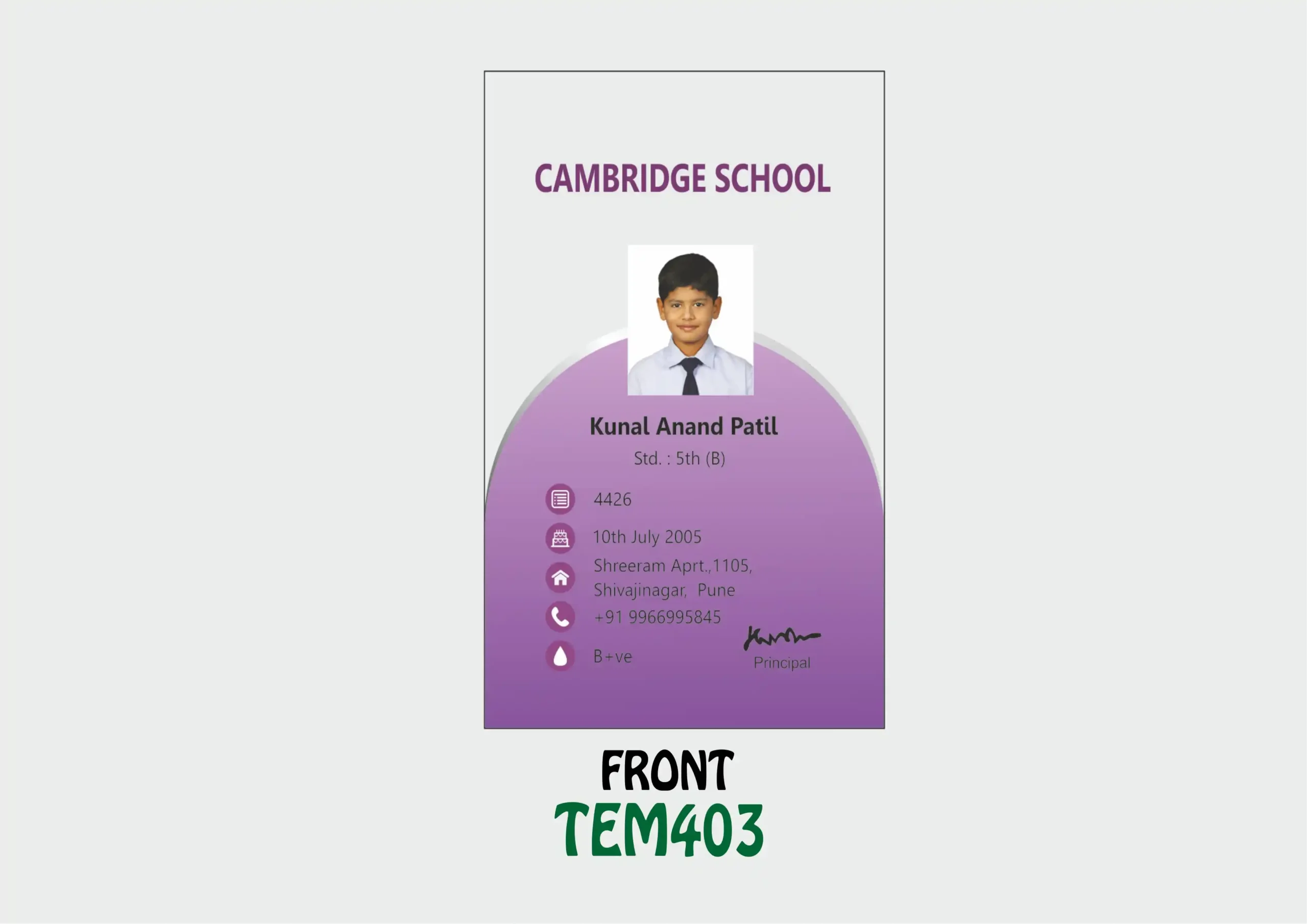 TEM-403 ID Card - TEM403 - Image 1