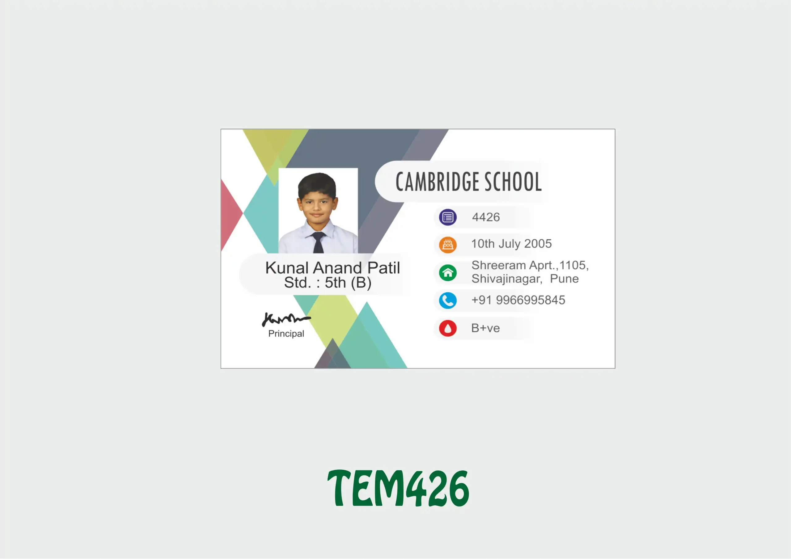 TEM-426 ID Card - TEM426 - Image 1