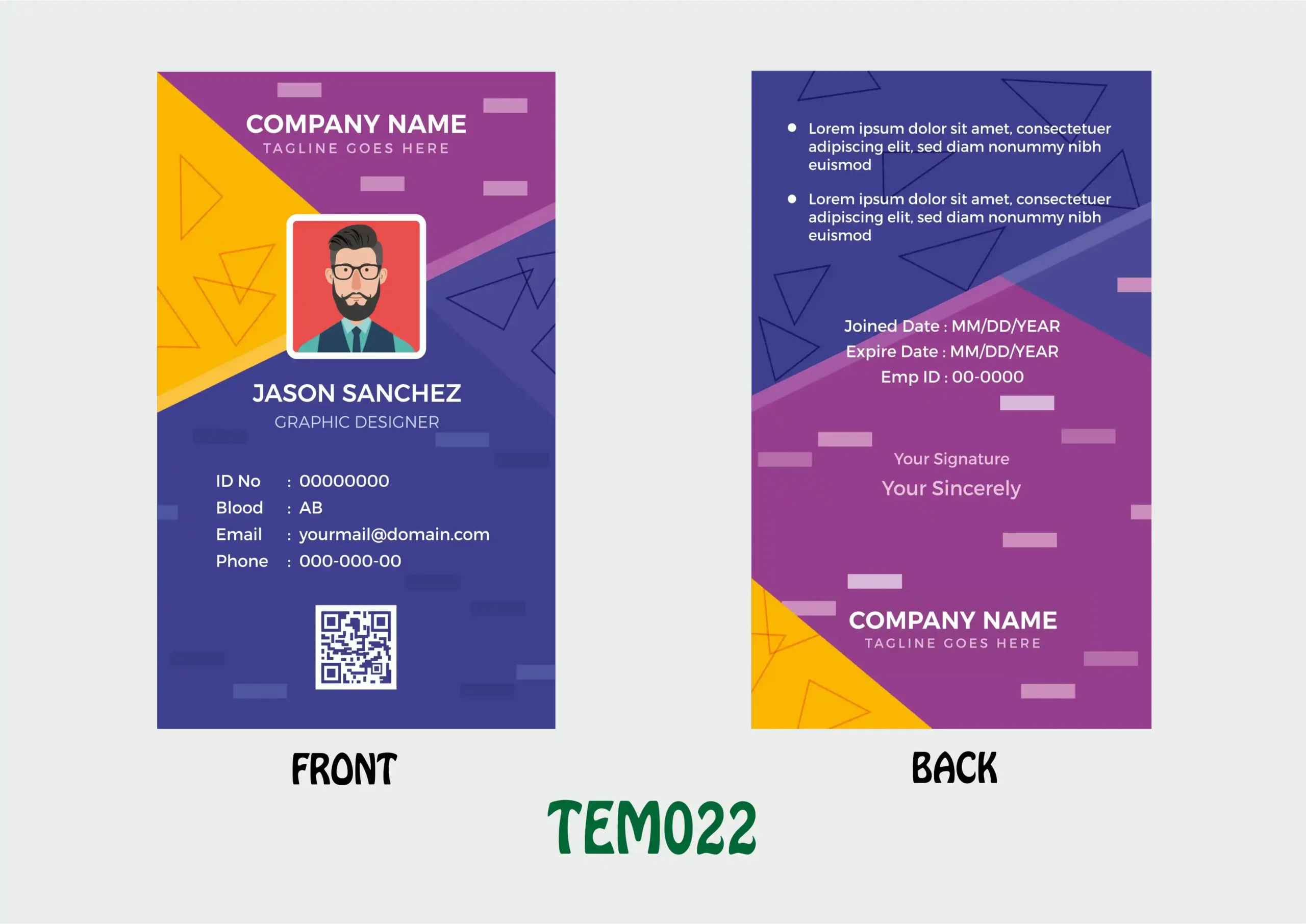 TEM022 ID Card - TEM022 - Image 1