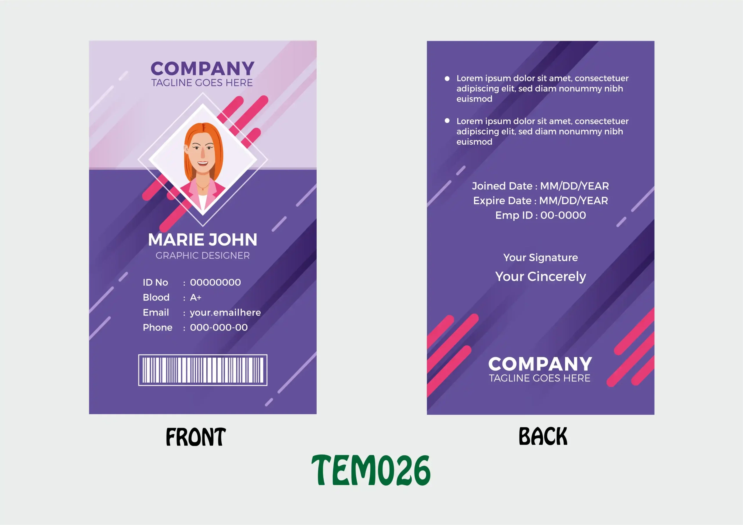 TEM026 ID Card - TEM026 - Image 1
