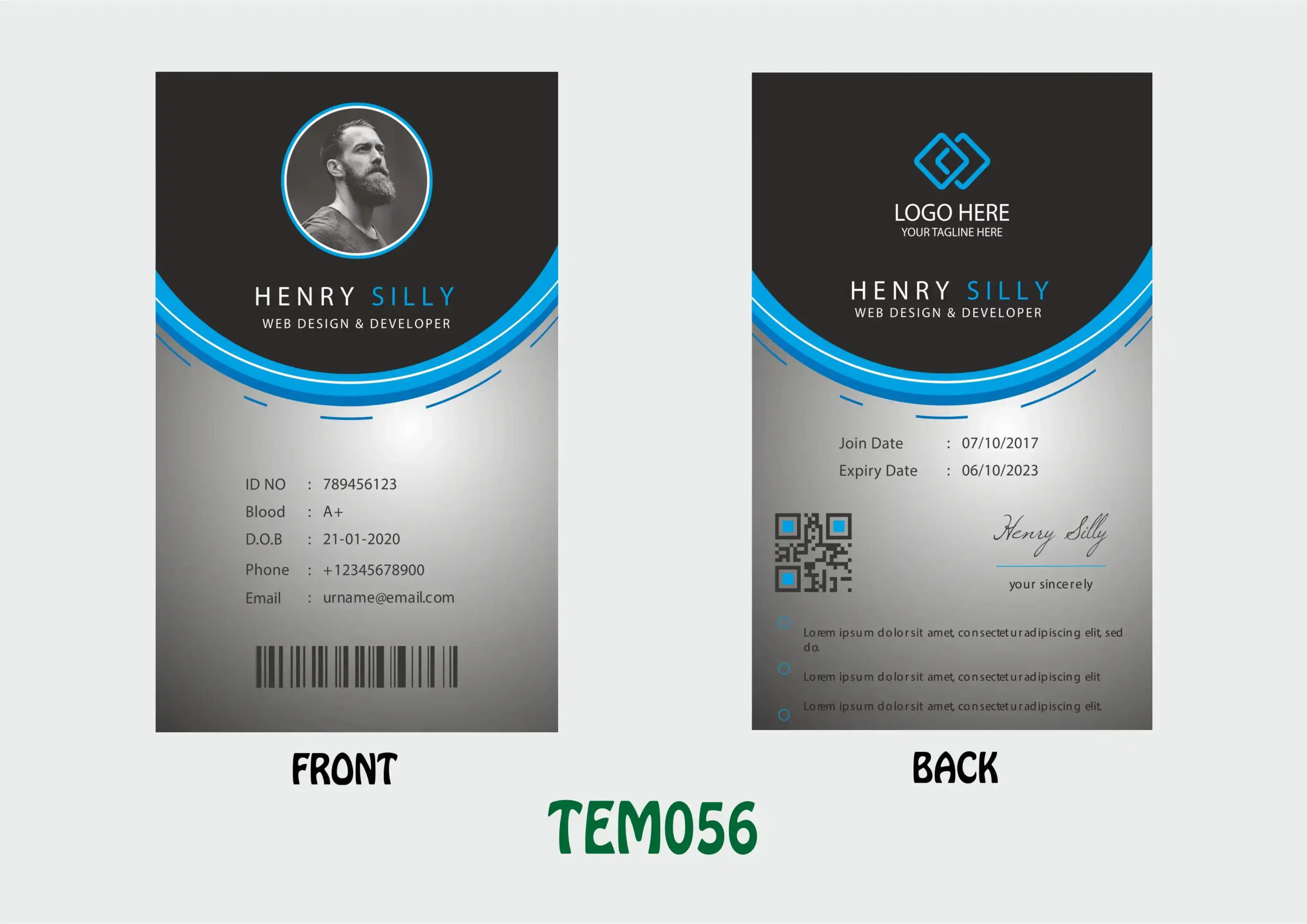 TEM056 ID Card - TEM056 - Image 1