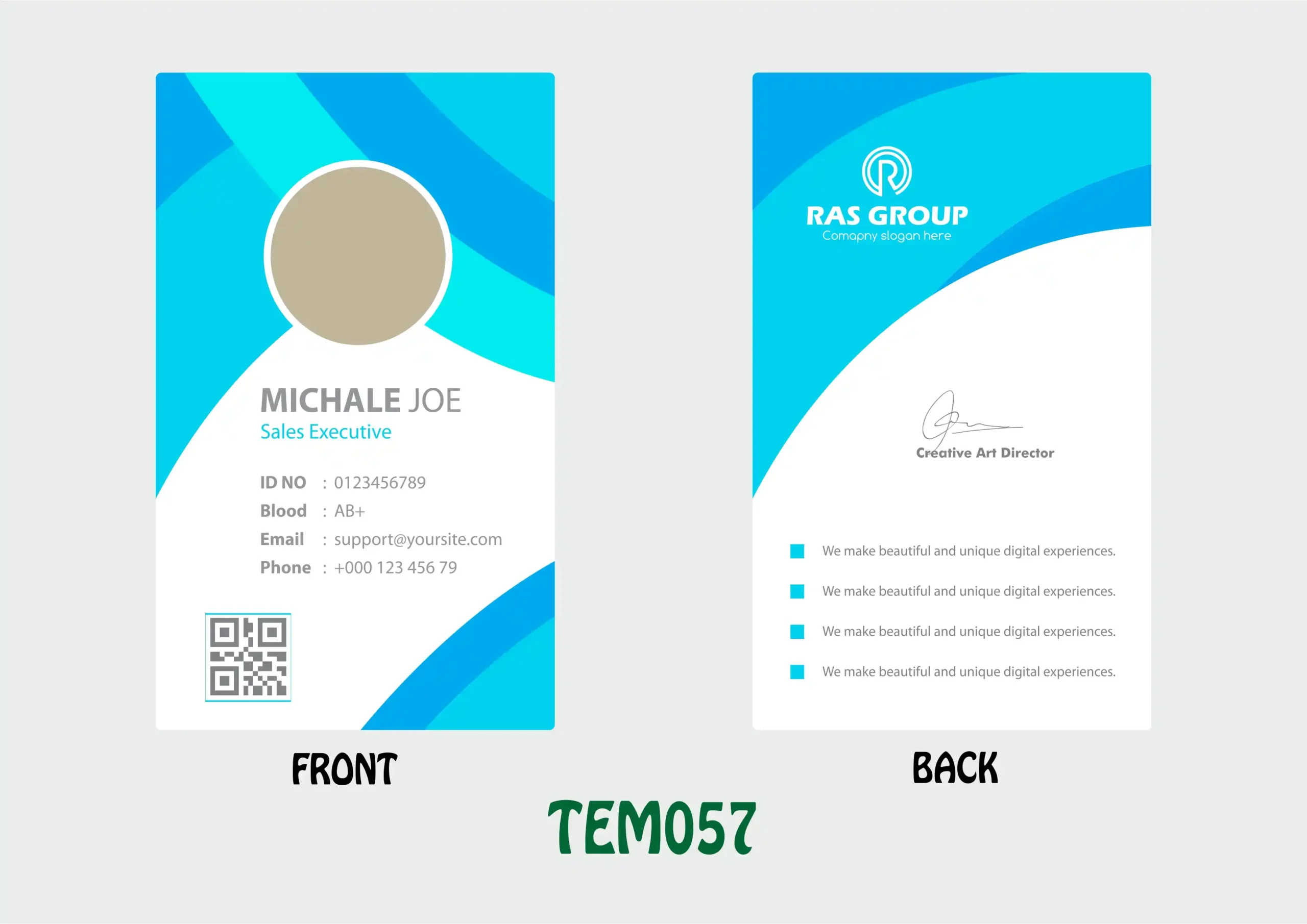 TEM057 ID Card - TEM057 - Image 1