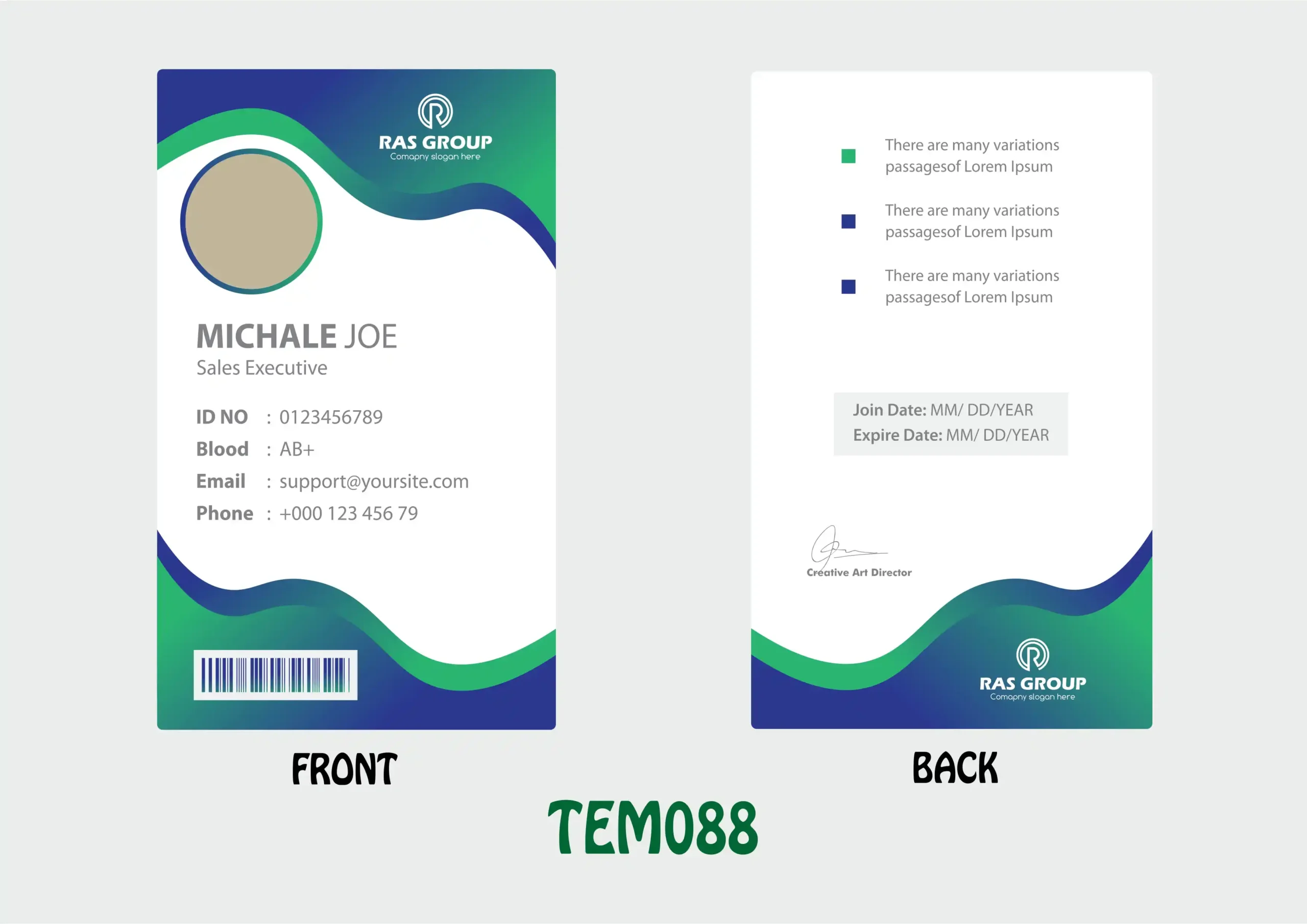 TEM088 ID Card - TEM088 - Image 1