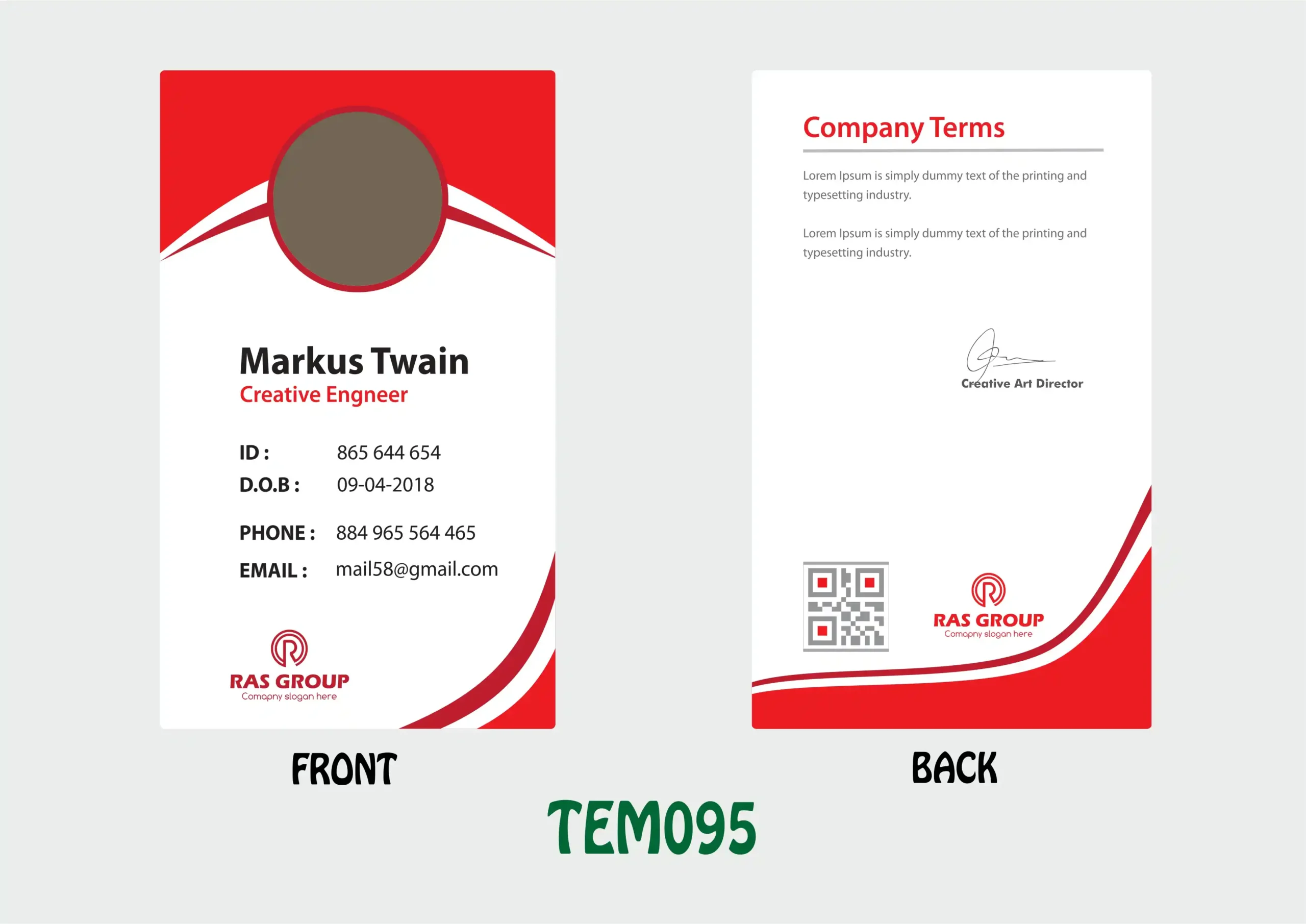TEM095 ID Card - TEM095 - Image 1