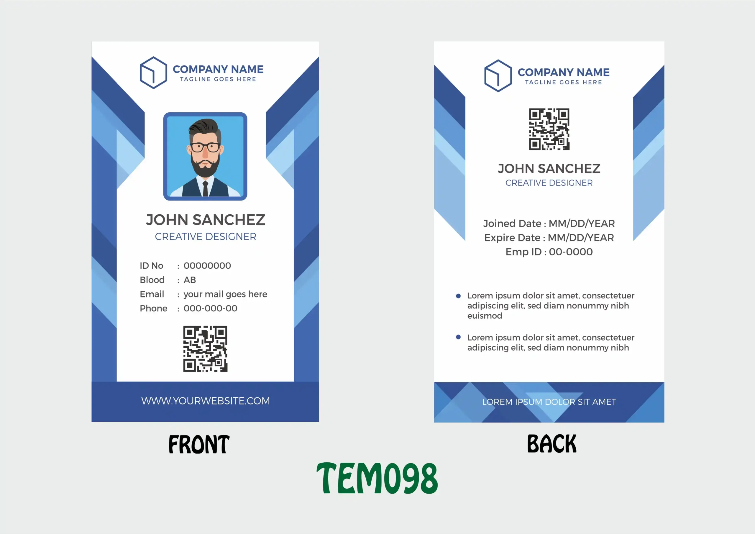 TEM098 ID Card - TEM098 - Image 1
