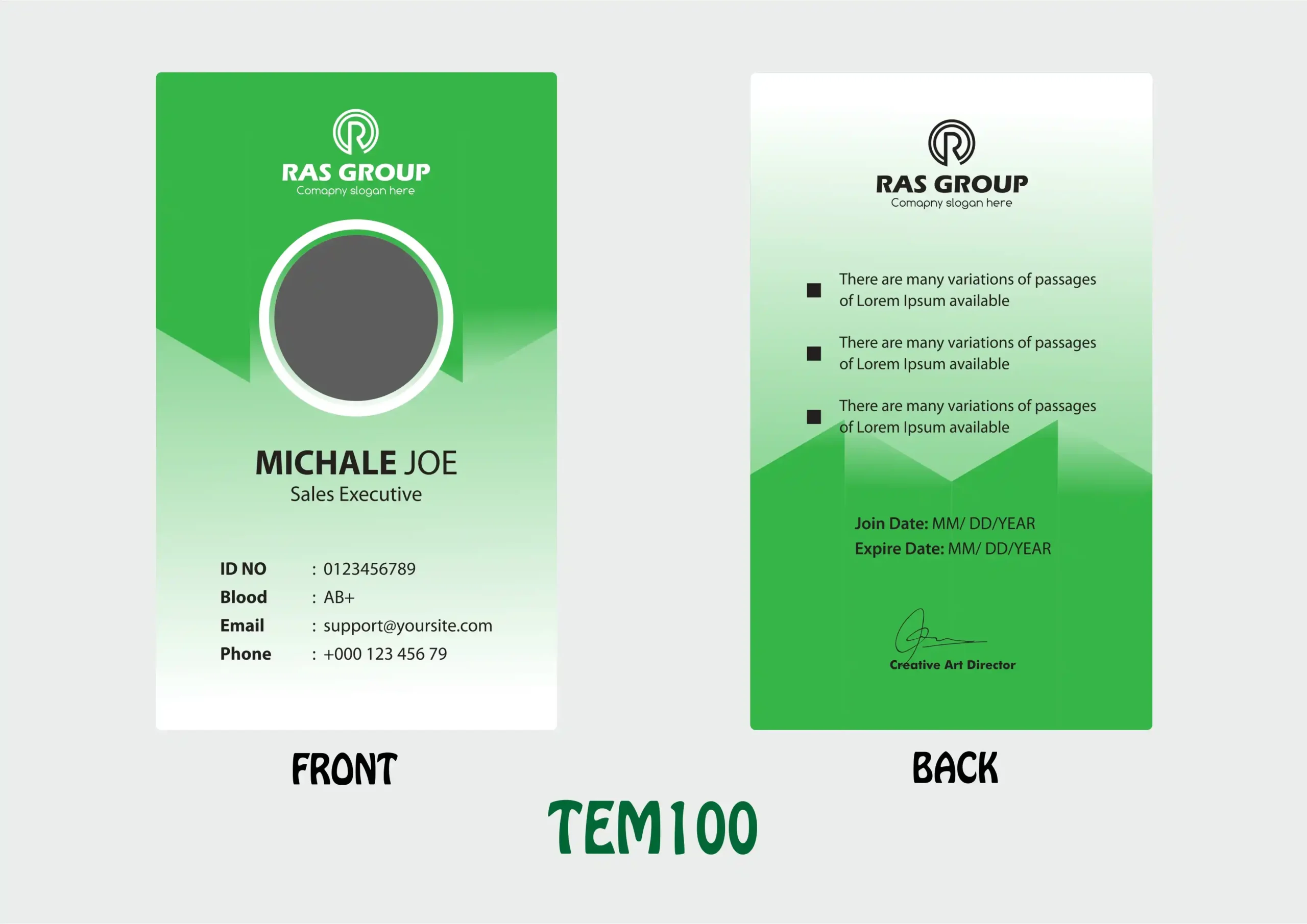 TEM100 ID Card - TEM100 - Image 1