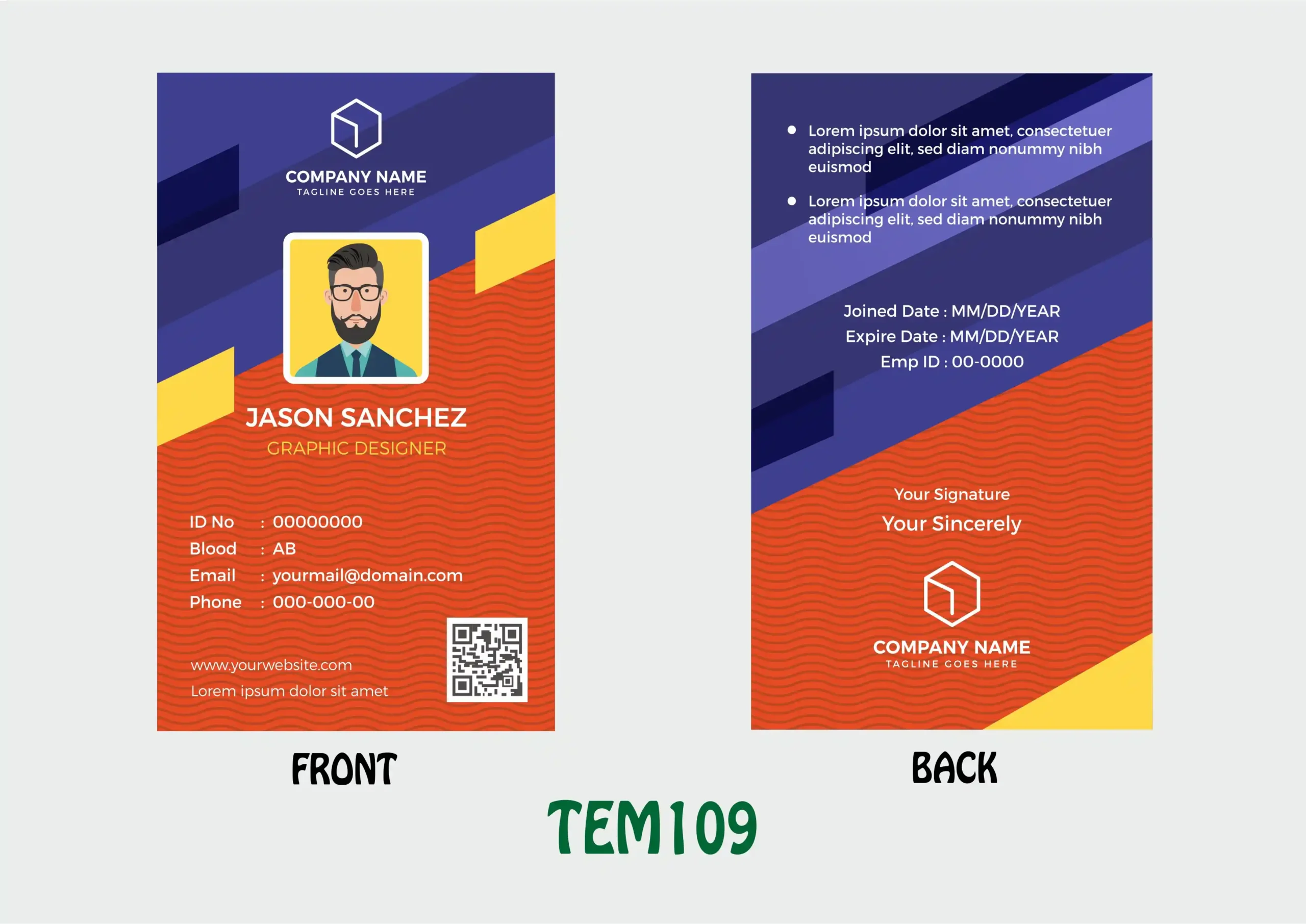 TEM109 ID Card - TEM109 - Image 1
