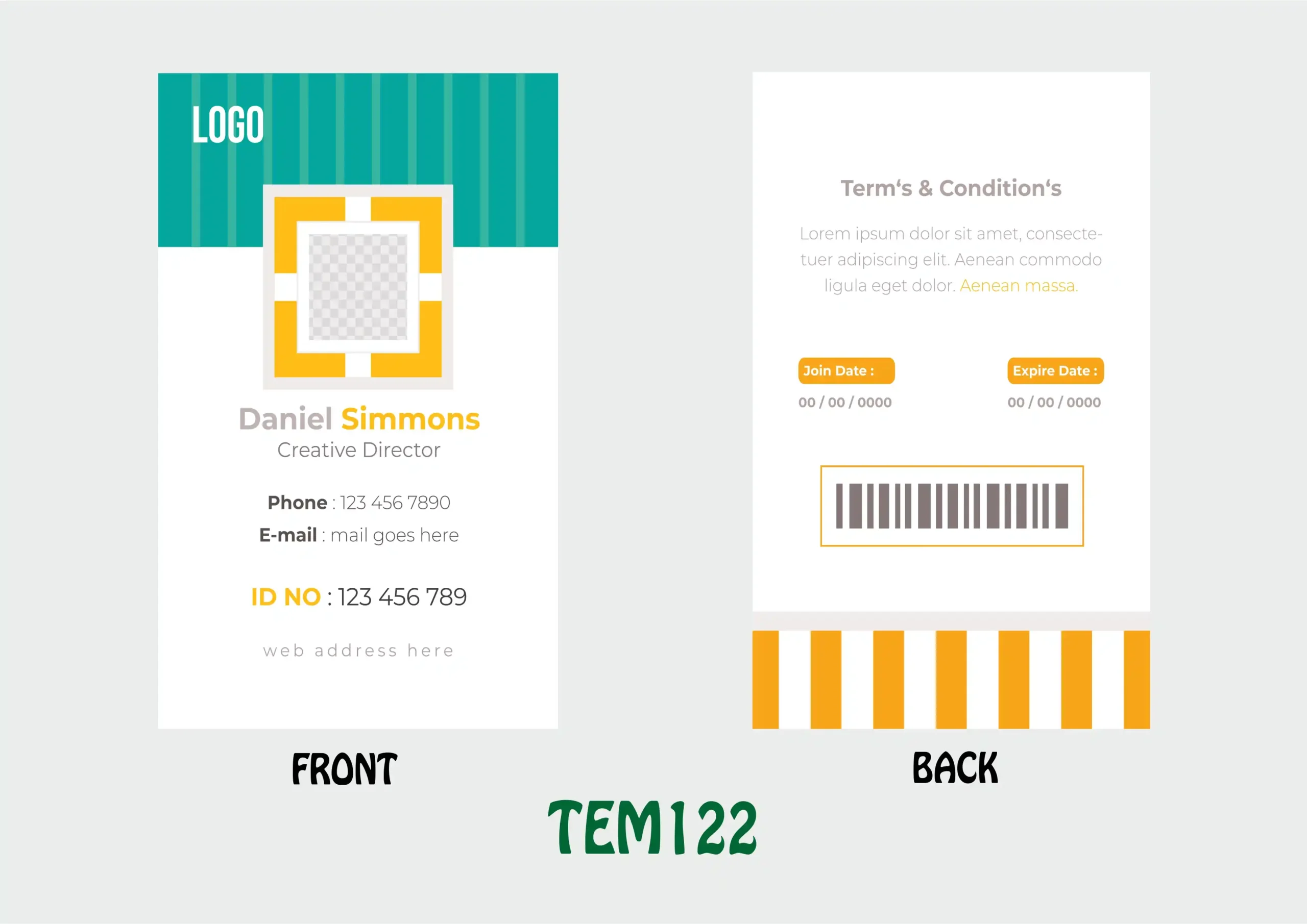 TEM122 ID Card - TEM122 - Image 1