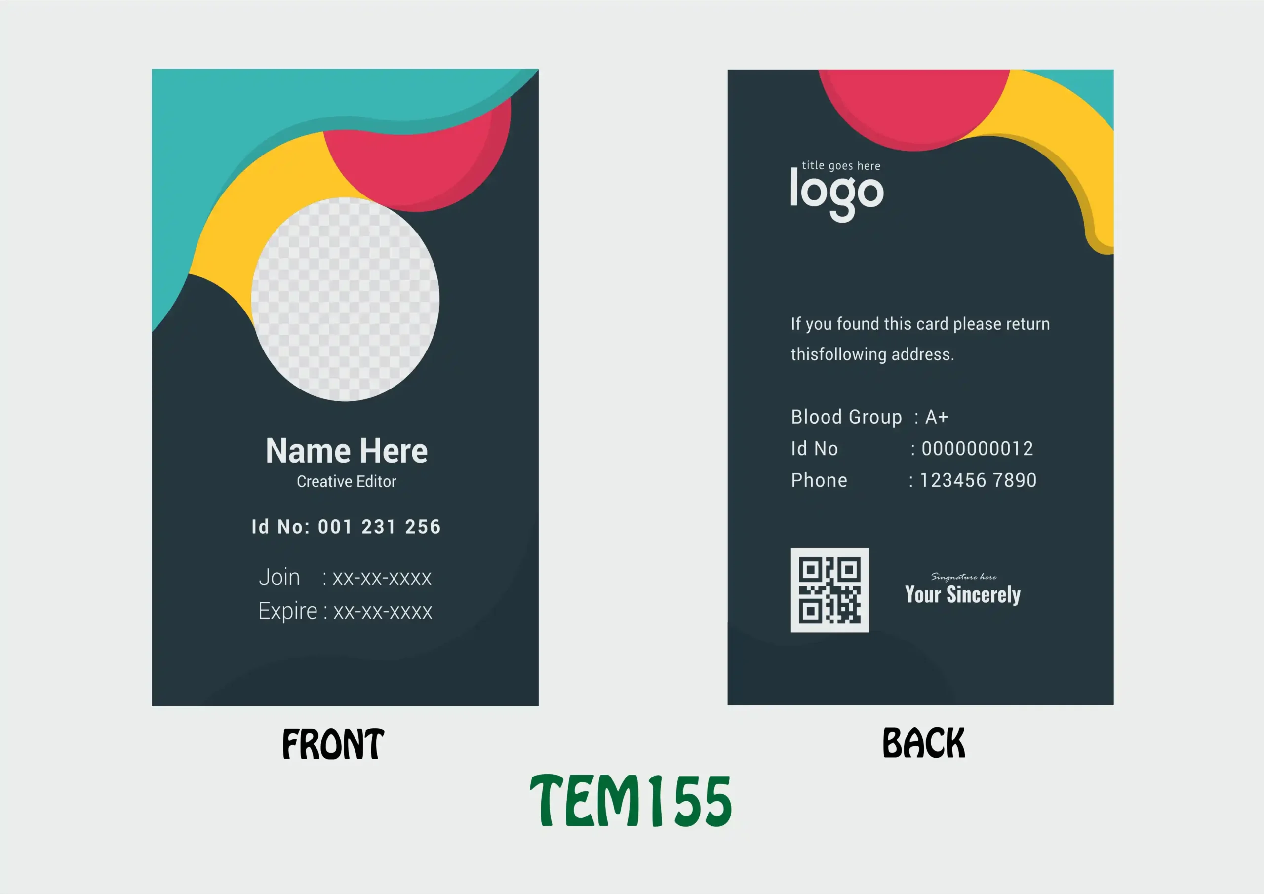 TEM155 ID Card - TEM155 - Image 1