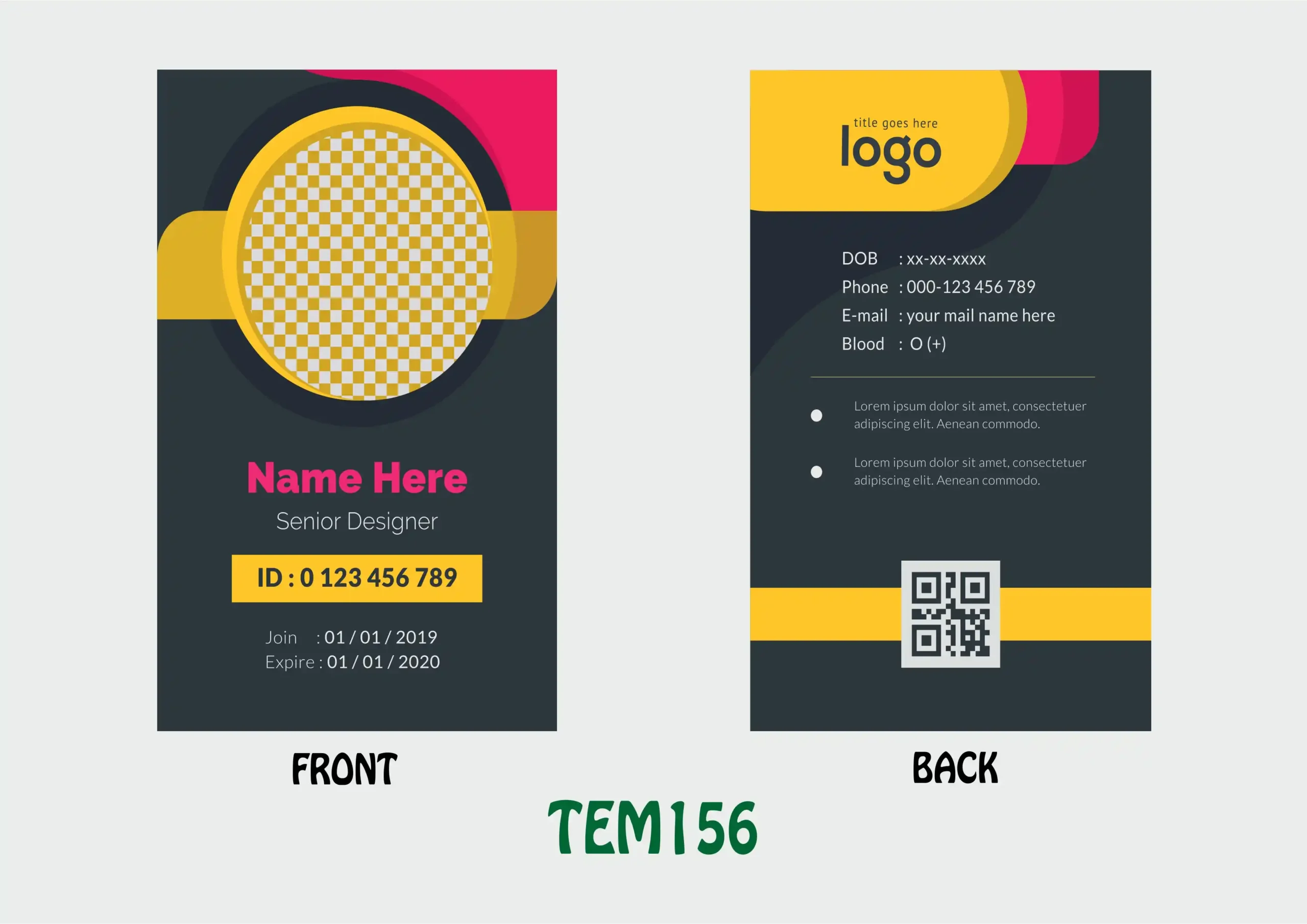 TEM156 ID Card - TEM156 - Image 1